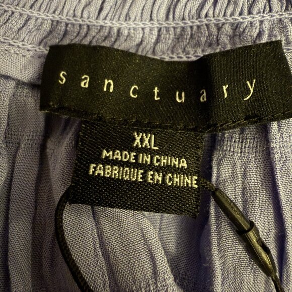 Sanctuary Women's Blouse Cooler Nights Peasant Tie Neck Lavender Size XXL NEW - Picture 7 of 12